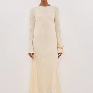 Dissh Sylvia Cream Knit Midi Dress